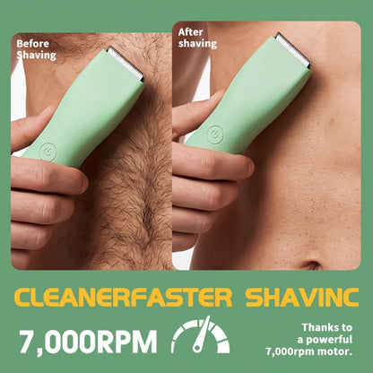 Bikini Trimmer for Women & Groin Trimmer for Men IPX6 Waterproof Body Hair Trimmer Replaceable Ceramic Blades Limit Comb Electric Manscaping Groomer Black Green Purple Pink