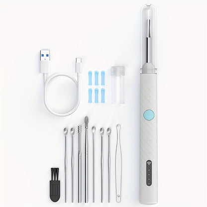 Ear Cleaning Camera Kit 1080P HD Rechargeable Lithium Battery – 6 Ear Spoons, Ear Tweezers, Visual Ear Wax Removal Tool Compatible with All Smartphones for Adults Safe Home Ear Care
