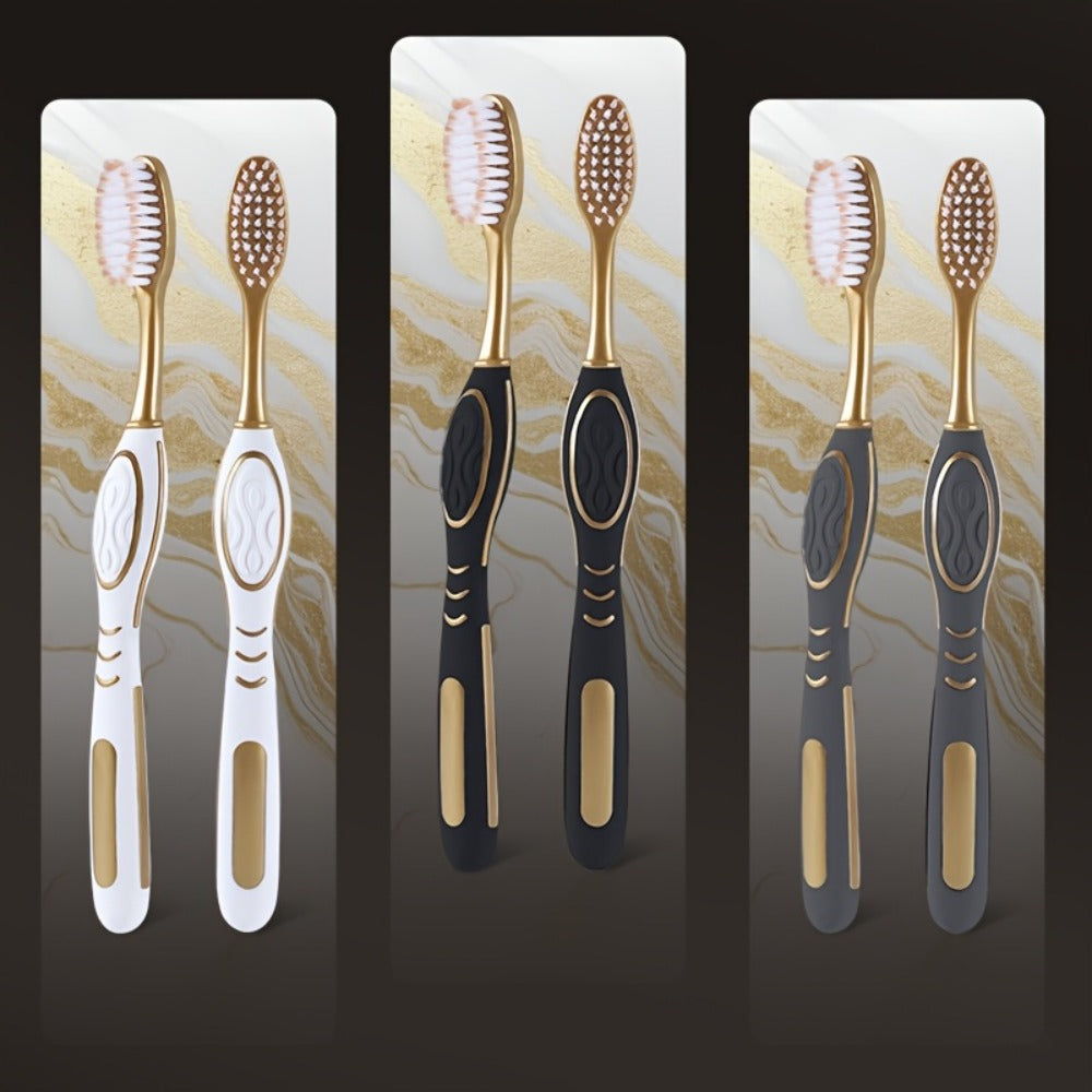 Gloryin Soft Bristle Toothbrush Set Anti-Slip Olive Handle Full Size Head Gentle Gum Care Daily Oral Hygiene for Adults Couples Household Travel 6pcs 12pcs Value Pack