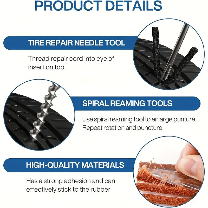 47/58/104/116pcs Tire Repair Tool Kit, Industrial Hand Tool Combination, Suitable for Cars, Motorcycles, Trucks, Tractors And Trailers, Durable Materials, No Battery Required, Automotive Maintenance Essentials. Valentine's Day Gift.
