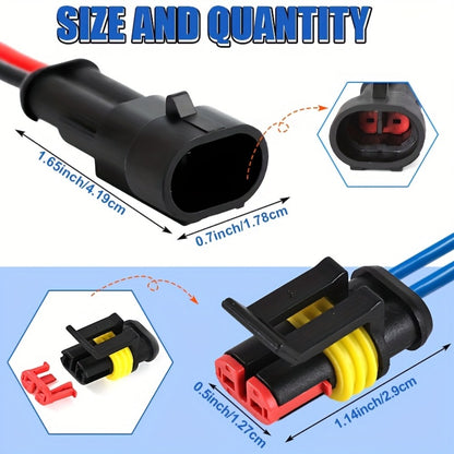 Automotive Electrical Connector Terminal Kit 355PCS - 1/2/3/4 Pin Wire Plug Set for Car Repair, Wiring Harness & Electrical Maintenance, Universal Fit