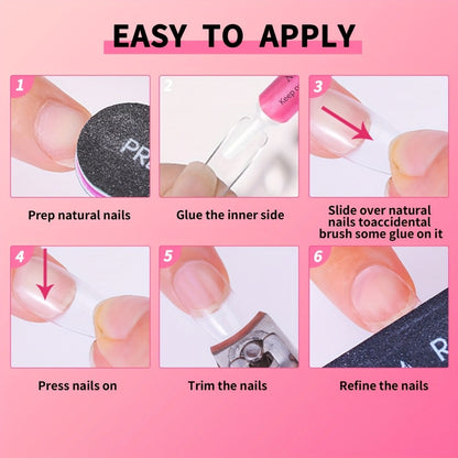 Nail Glue Set for Press On Nails Water Resistant Unscented Brush On Liquid Adhesive DIY Nail Art Enhancement Gel Formula Multi-Pack 14pcs 28pcs