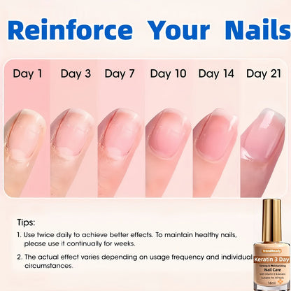 Nail Strengthener 4-in-1 Keratin Protein Hardener for Weak Splitting & Breaking Nails – Fast Dry Alcohol-Free Nail Care Oil Instant & 3-Day Repair Manicure Treatment 2pcs & 4pcs