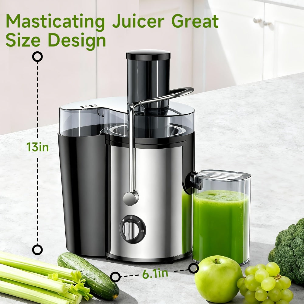 Centrifugal Juicer 600W Wide Mouth Juice Extractor - 3-Inch Feed Chute, High Juice Yield, Fast Juicing, Easy to Clean Detachable Design for Vegetables & Fruits, Multifunctional Juicer Machine