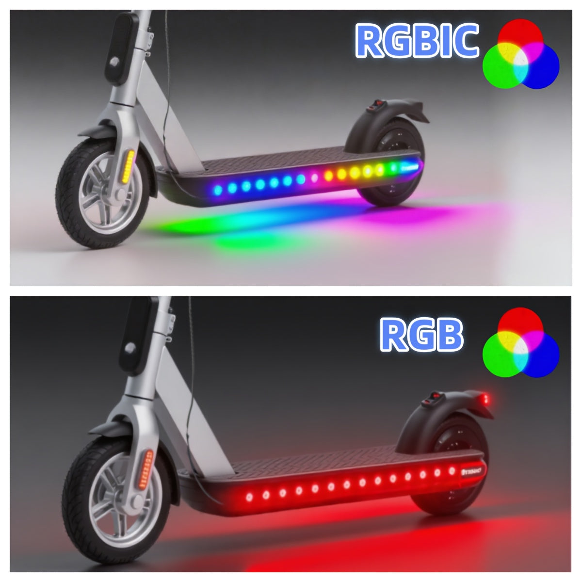 RGB LED Skateboard Light – USB Powered, Fits Bikes & E-Boards