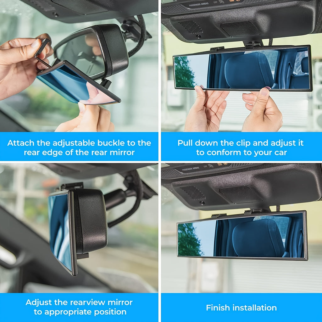 2Pack Car Rear View Mirrors 12.6 Inch Clip-On Wide-Angle Convex Design Anti Glare Reduces Blind Spots for Cars Suvs Trucks Vehicle Replacement Enhanced Vision Safety