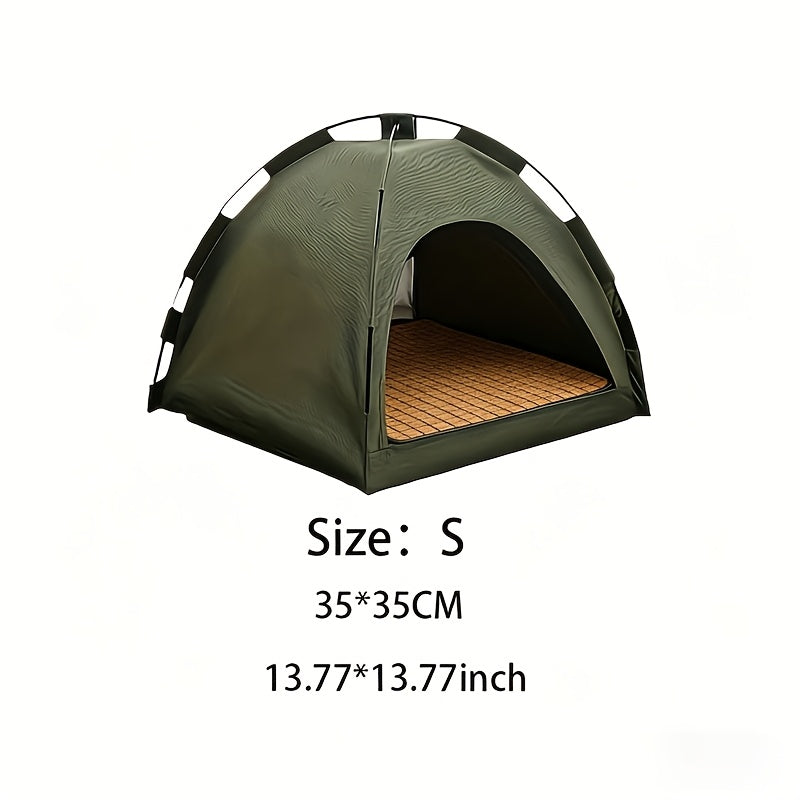 Portable Pet Tent Sleeping Nest for Cats & Dogs - Soft Cozy Foldable Pet House for Indoor Outdoor Camping Travel, Easy Assembly Solid Color Design, Ideal Pet Gift for Cats Dogs, Fern Green