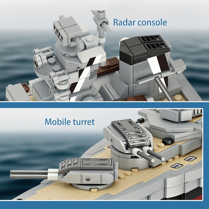 MOC Battleship Building Block Set 2081pcs – Large Scale Tech Warship Brick Model Kit 4201, Adult Collectible Display Toy, Unique Gift for Military Ship Enthusiasts Brick Builders & Teens
