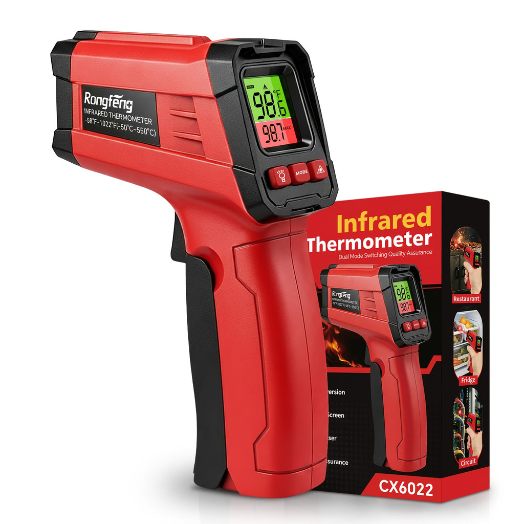 -58°F to 1022°F Lab Digital Infrared Thermometers, Non-Contact IR Thermometer, Laser Temperature Gun with Adjustable Emissivity And Color Backlight, Temperature Gun Thermometer for Cooking, BBQ, Oven & Engine (Not for Human Body Temperature)