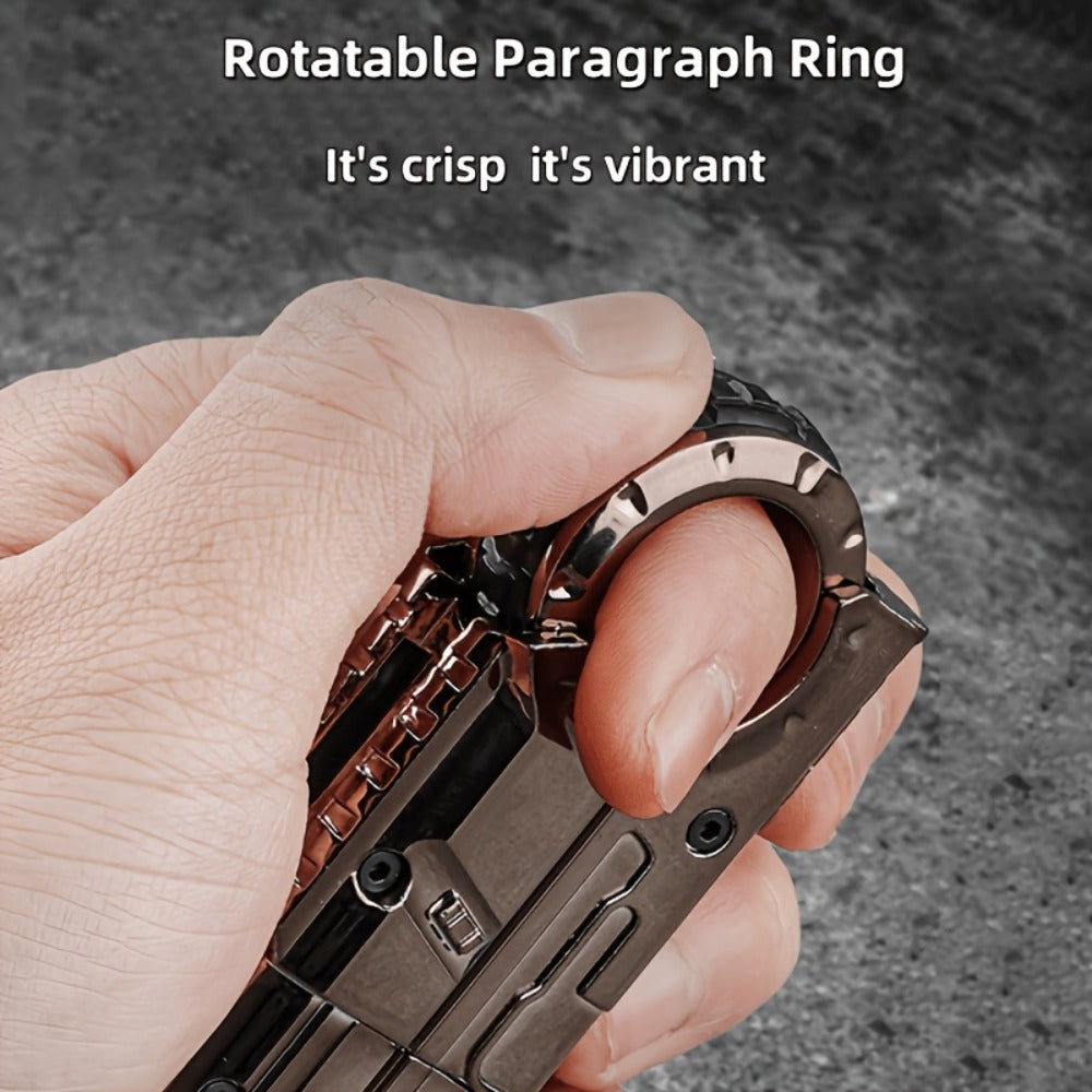 Alloy Finger Pistol Fidget Toy – One-Touch Cartridge Ejecting Stress Relief Desk Toy, Cool EDC Novelty Gift for Adults Men Teens, Fingertip Decompression Toy with Softball Launcher