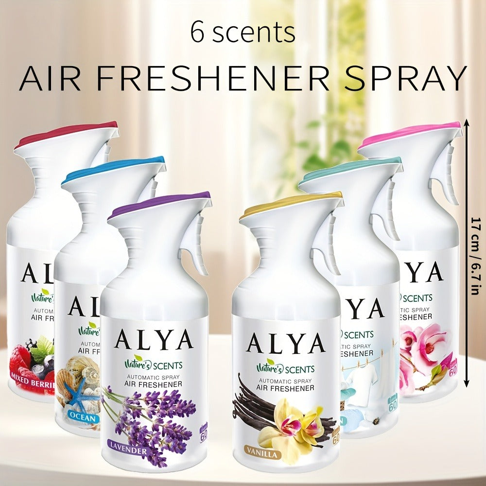 Aromatherapy Air Freshener Spray 8.45oz – 6 Scents: Lavender, Magnolia, Mixed Berries, Ocean, Cool Linen & Vanilla, Multi-Purpose Odor-Fighting Room Spray for Car, Home, Office, Bathroom & Closet (1 or 3 Pack)