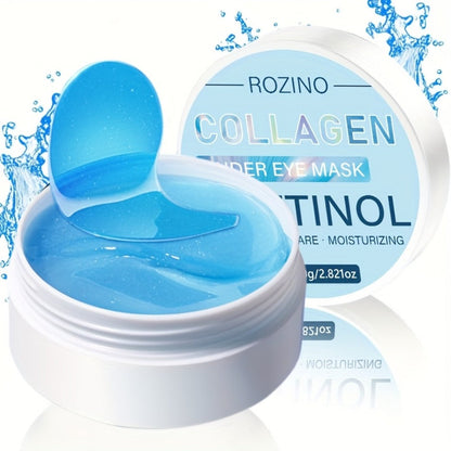 Retinol Collagen Eye Mask 60pcs 80g – Firming Under Eye Patches for Dark Circles, Puffiness, Sagging & Fine Lines, Deep Moisturizing Anti-Aging Eye Pads Gift for Women All Skin Types