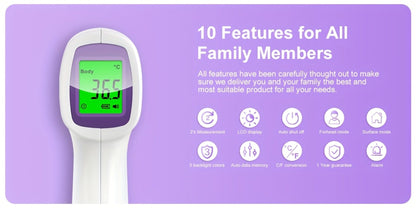Non-Contact Forehead Thermometer Digital Infrared – 1-Second Instant Reading, Fever Alarm, 3-in-1 Forehead & Object Mode, FSA HSA Eligible, Silent & Memory Mode, 3 Backlights