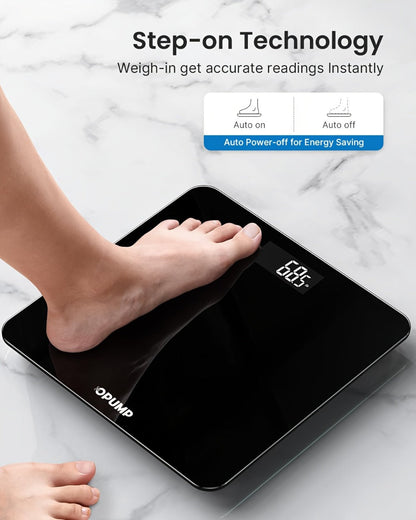 Digital Bathroom Scale High Precision 400 lbs – Electronic Body Weight Scale with Backlit HD LCD Display, kg/lb/st Switchable, Easy Read, Includes Batteries
