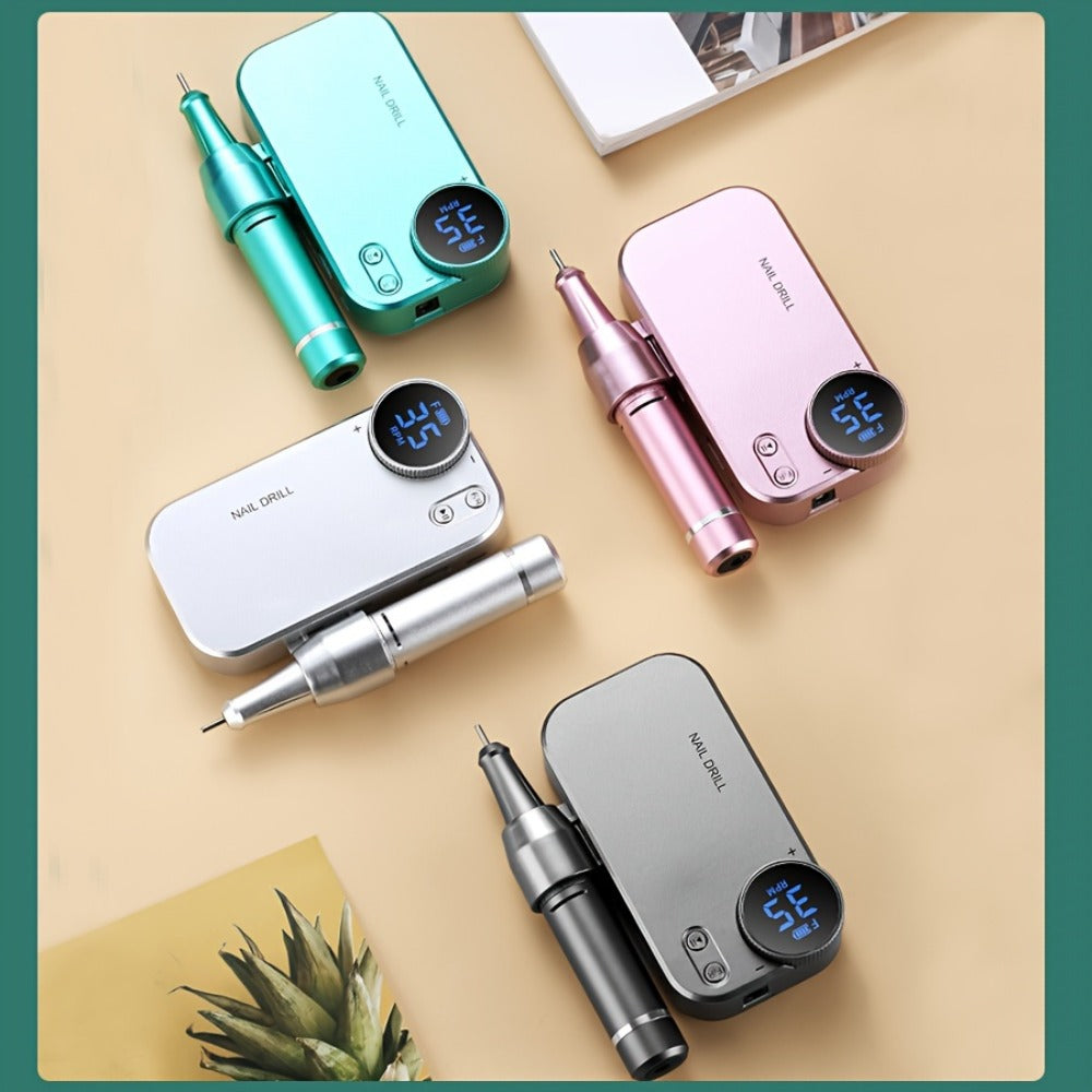 Electric Nail Polisher & Buffer Rechargeable High Power — Professional Manicure Pedicure Machine for Nail Buffing Polishing Dead Skin Callus Removal, Cordless Nail Shine Tool for Home & Salon, 5 Colors