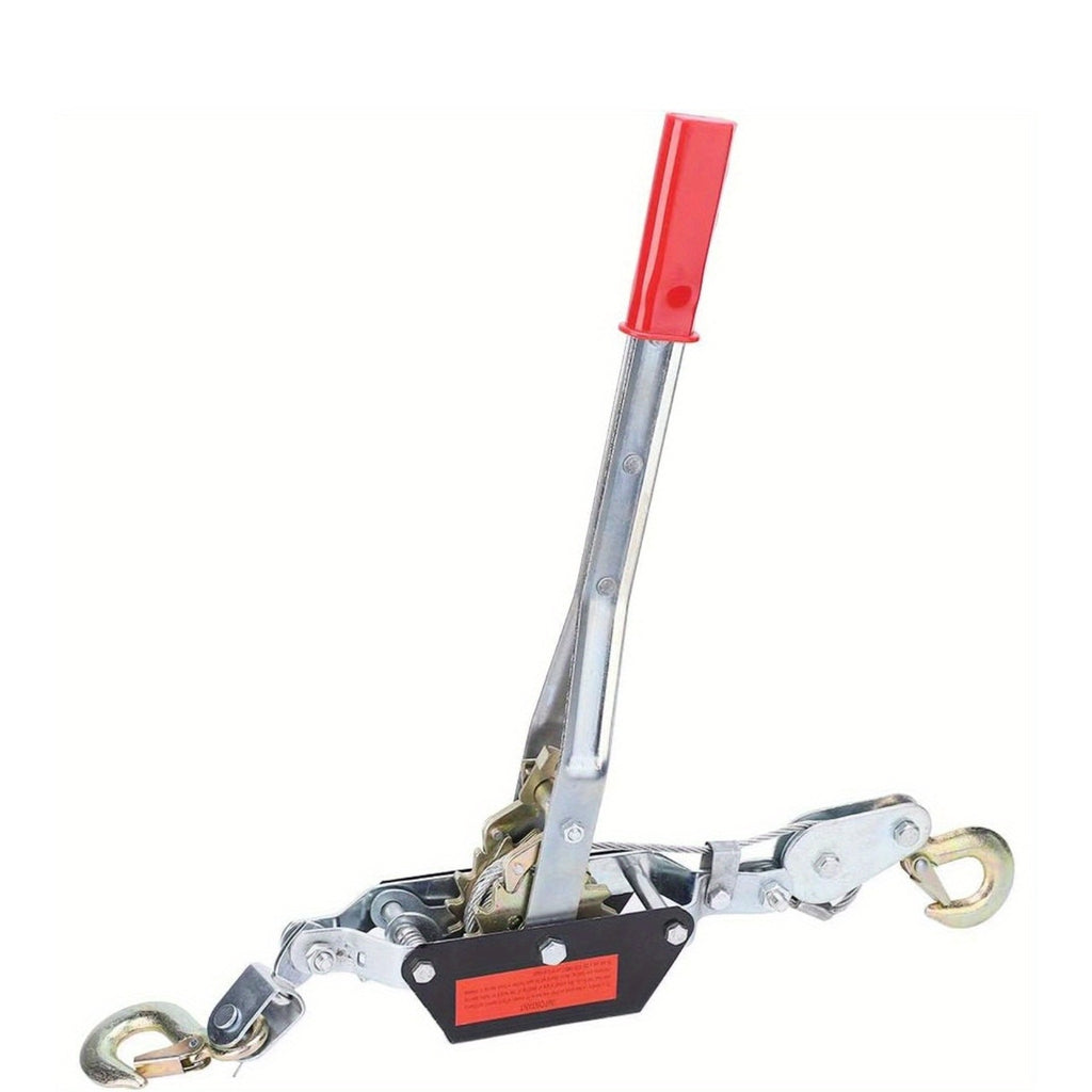 2 Ton Heavy Duty Double Gear Power Puller, Steel Ratchet Winch Puller Puller Power Cable Puller Power Cable Puller Tightening Tool Mini Tightener Double Hook Lifting Tool