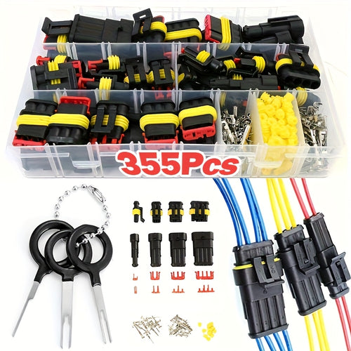 355pcs/352pcs Automotive Electrical Connector Terminals Kit - Durable 1/ 2/ 3/ 4 Pin Wire Plugs for Car Repair And Maintenance - Easy to Install And Use