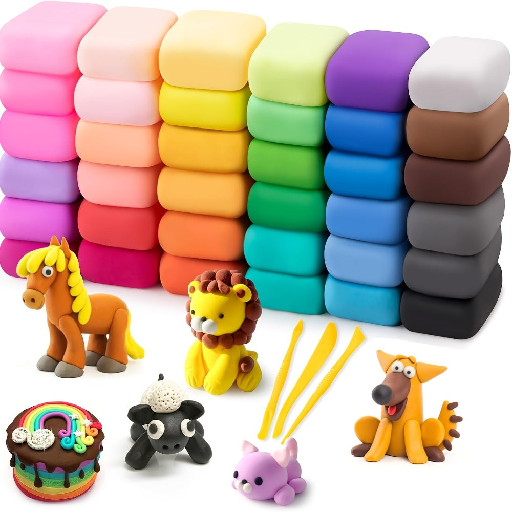 Air Dry Clay Set for Kids 120/150 Pieces – 36 Metallic Colors Ultra Light Modeling Clay, No-Bake Quick Dry DIY Sculpting Art Craft Kit for Boys Girls Ages 3-8