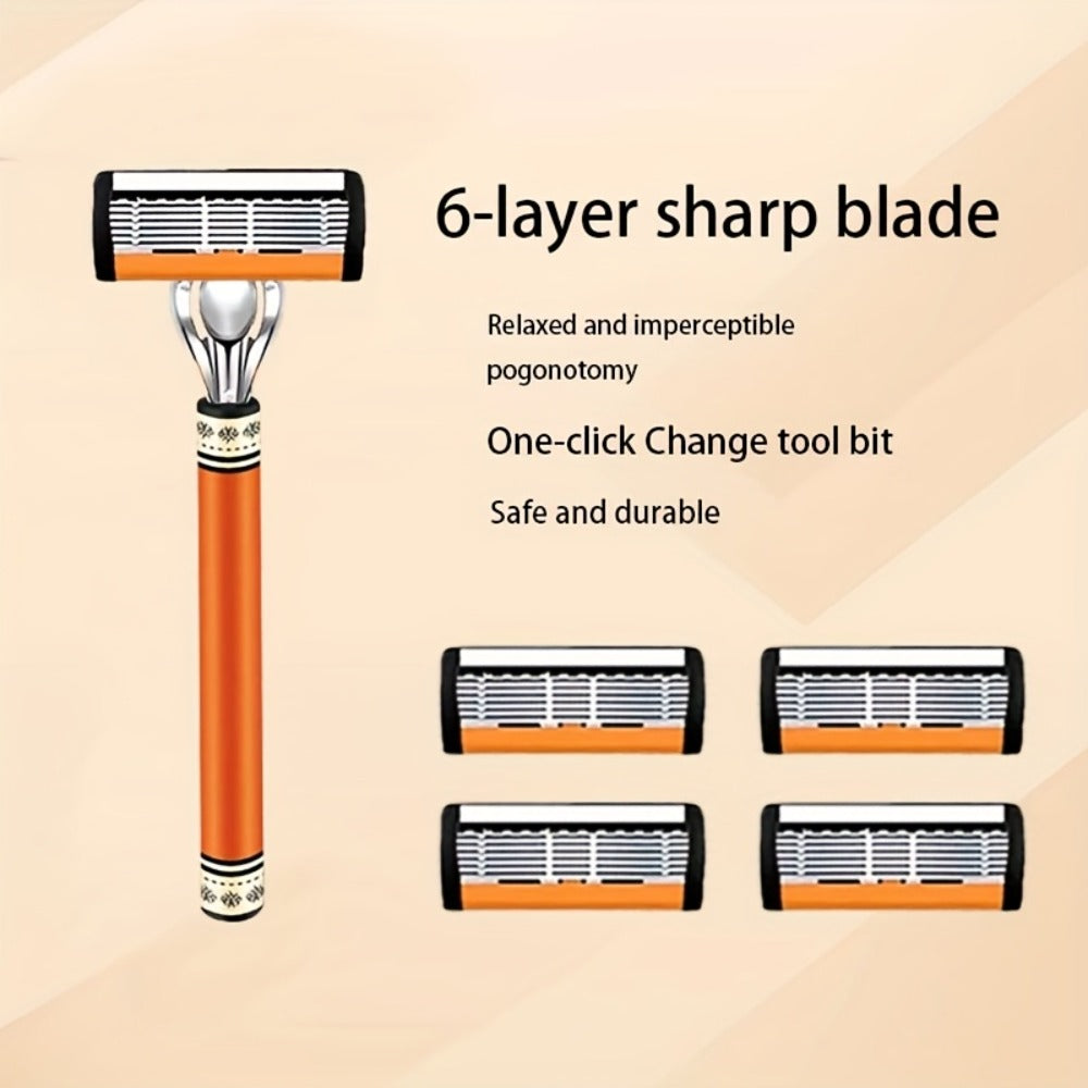 Double Edge Safety Razor Set for Men with 2 Handles & Stainless Steel Replacement Blades — Barber-Quality Close Shave Manual Shaving Kit, Reusable Eco-Friendly Razor, 24/36/54/72 Blade Options