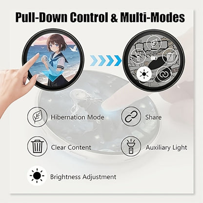 Electronic Anime Badge with Display Screen – Dynamic Touch, High Frame Rate, 600mAh Battery, Bluetooth 6.0 & USB Magnetic Charging | Digital Brooch for Cosplay, Concerts & Anime Fans | Black White Purple