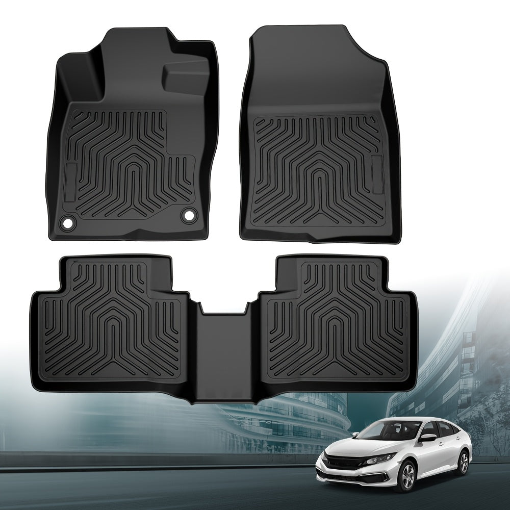 Floor Mats For Honda For Civic Sedan 4-Door 2016-2021 3pcs Floor Liner