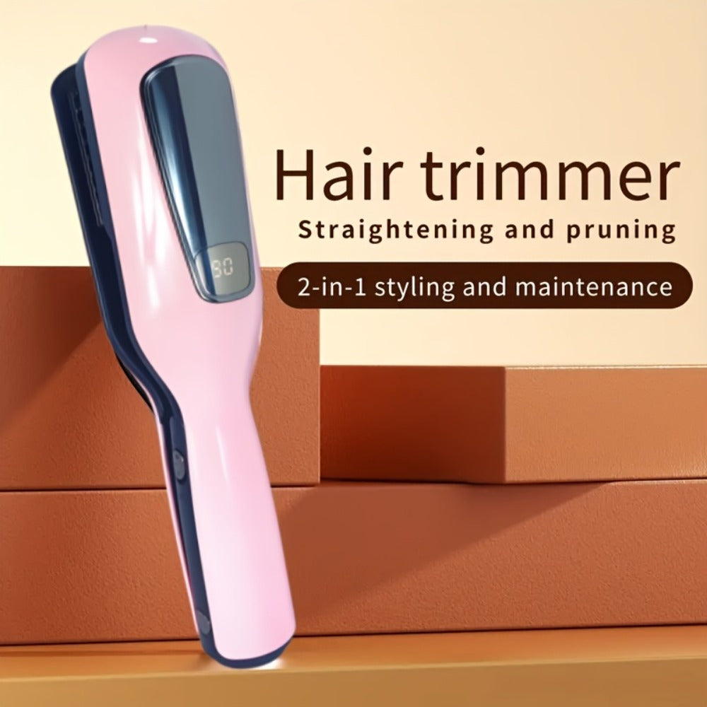 Split End Hair Trimmer for Women Portable Rechargeable Electric Hair Clipper for Split End Removal - 500mAh USB Charging Compact Pink Hair Care Tool for Long Hair Frizz Control
