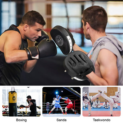 Faux Leather Boxing Gloves & MMA Training Pads Set, 2pcs