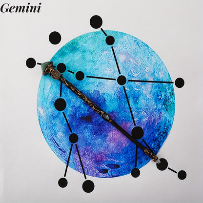 Zodiac Crystal Magic Wand with Gift Box – Handmade Astrology Wand All 12 Signs Aries Taurus Gemini Cancer Leo Virgo Libra Scorpio Sagittarius Capricorn Aquarius Pisces Cosplay Party Decor Birthday Gift