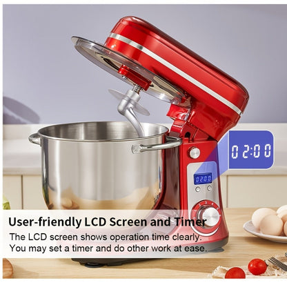 Stand Mixer 1200W 6L Stainless Steel Bowl - Kitchen Food Stand Mixer with Dough Hook, Whisk & Beater, 6-Speed Tilt-Head Electric Mixer for Baking, Kneading, Whipping, Red