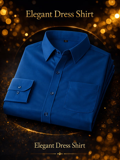 Men's Solid Long Sleeve Casual Shirt - Wrinkle Resistant