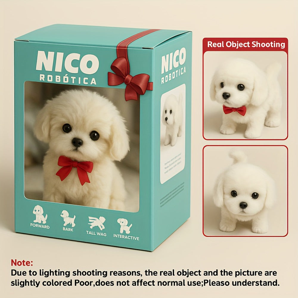 Interactive Robotic White Labrador Puppy Plush Toy | Walks Barks Wags Tail | Realistic Electronic Pet Dog | Gift Box | Birthday Christmas Gift for Kids