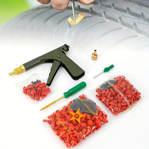 Tire Plugger Tubeless Tire Wheel Repair Gun Kit, Essential Tool for Car Owners And Mechanics, Mushroom Plug Probe Nozzle for Easy And Fast Fixing, Compact Design, Durable Construction Sturdy Build Reinforced Components, DIY Repairers Auto Enthusiasts, Tir
