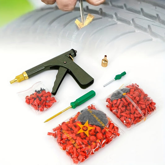 Tire Plugger Tubeless Tire Wheel Repair Gun Kit, Essential Tool for Car Owners And Mechanics, Mushroom Plug Probe Nozzle for Easy And Fast Fixing, Compact Design, Durable Construction Sturdy Build Reinforced Components, DIY Repairers Auto Enthusiasts, Tir
