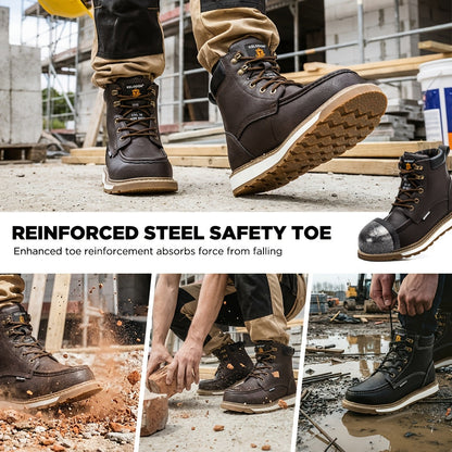 Men's Work & Safety Boots - Steel Toe Protection & Non-Slip Sole 732389