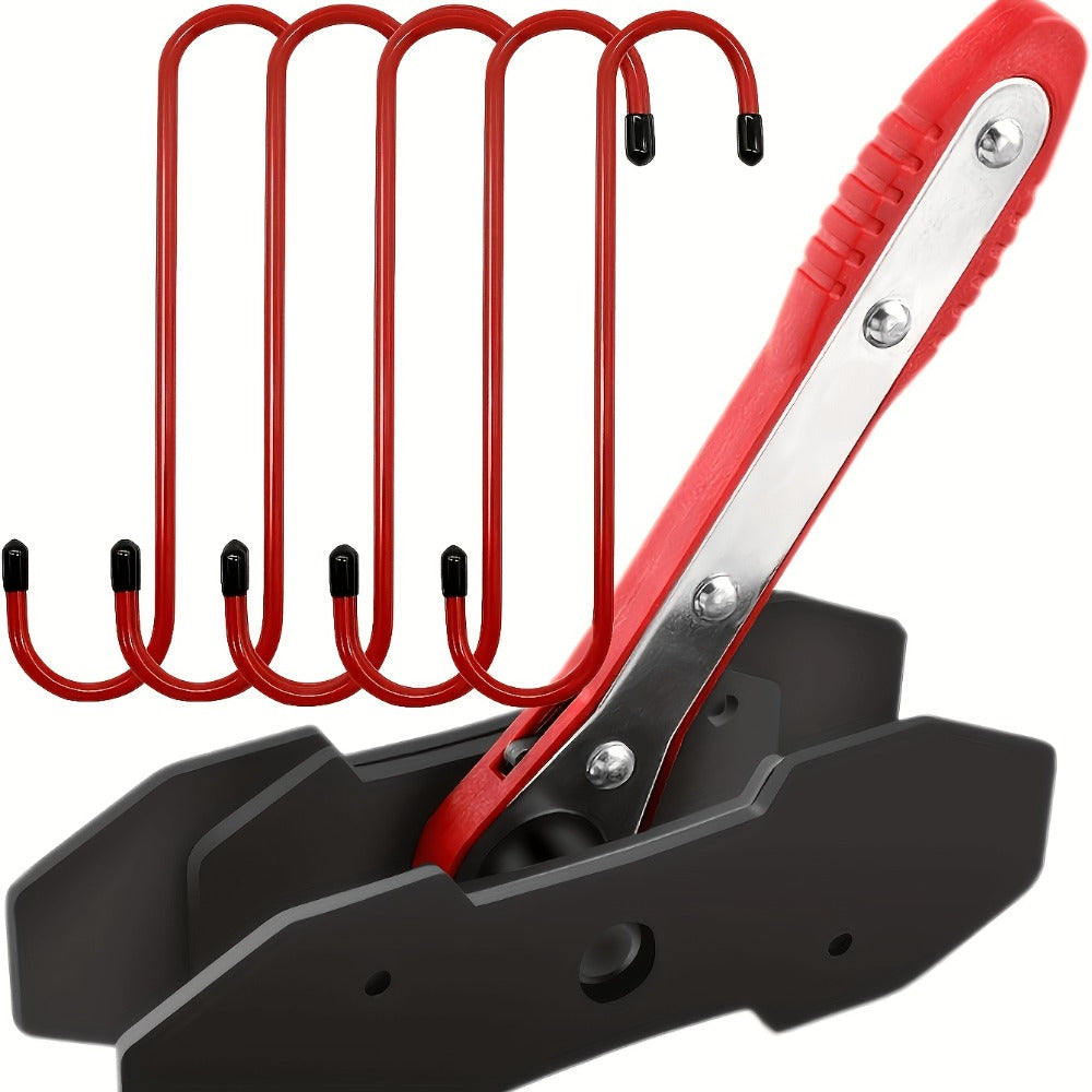 Brake Caliper Piston Compressor Tool with 360° Ratchet Wrench & Hooks – Automotive Brake Maintenance Kit for Car Brake Caliper Pressing, Wind-Back Tool Set for DIY & Professional Mechanics