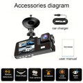 Front 4K And 4K Internal Plus 1080P Rear Free 32GB Memory Card, 3-Channel Driving Recorder, High-Definition Resolution, Ultra-Wide-Angle Reversing Vision, Real-Time Recording, with Airborne Black Box, High-Definition Night Vision, G Sensor