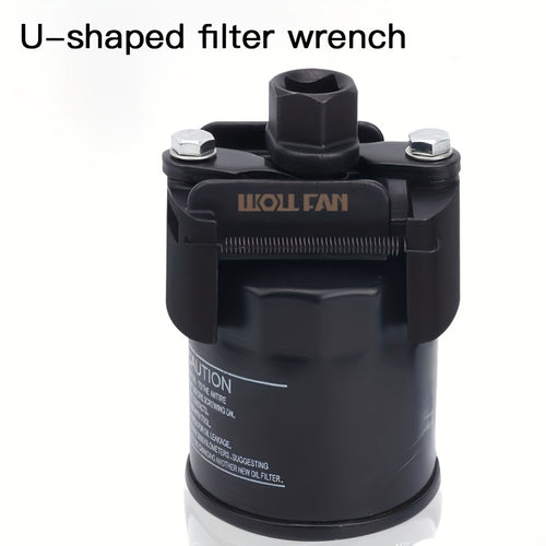 Adjustable Oil Filter Wrench with German U-shaped Double-jaw Reversible Mechanism, Heavy-duty Ferrous Metal Structure, Hexagonal Socket and Adjustment Knob-multifunctional Automobile Engine Maintenance Tool