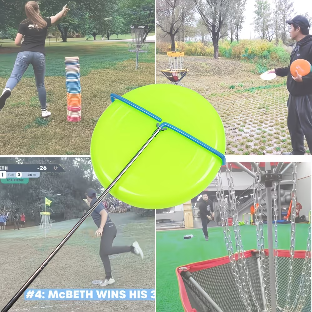 Disc Golf Retriever Telescopic Rod 16FT – Stainless Steel Extendable Pickup Tool for Flying Disc Frisbee Golf Accessories, Portable Disc Retriever for Outdoor Sports & Disc Golf Course