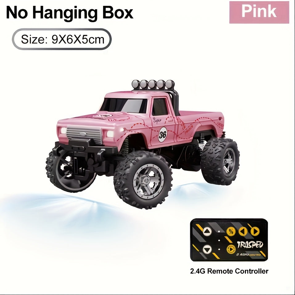 Mini RC Car 1/64 Scale High-Speed Off-Road Monster Truck – 2.4GHz Alloy Die-Cast Remote Control Car with Shock Absorber, All-Terrain Climbing RC Toy Gift for Kids Adults Boys