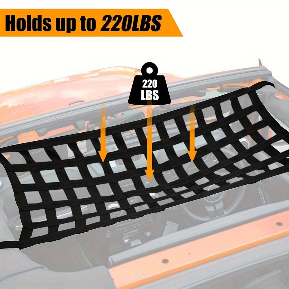 Mesh Cargo Net Roof Top Netting Hammock for Jeep 1987-2023 for Wrangler YJ TJ JK JL & for Gladiator JT Accessories