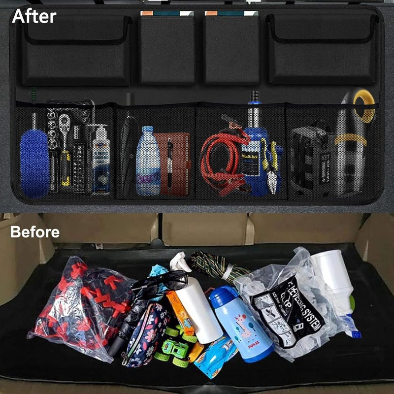 Car Trunk Organizer, Large Capacity Car Organizers And Storage with 8 Pockets, Waterproof Backseat Hanging Organizer for SUV, Truck, MPV, Interior Additions for Men And Women