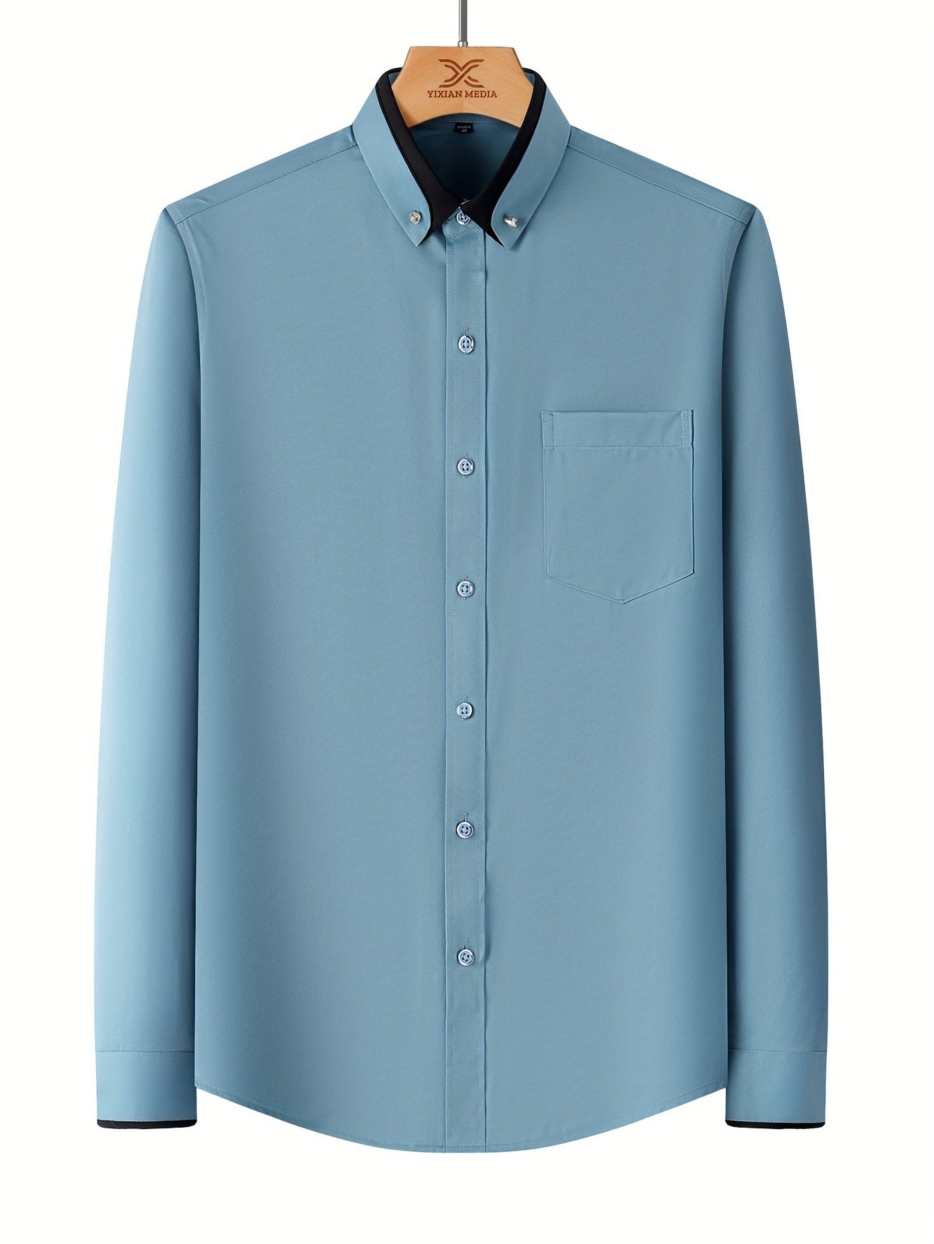 Men's Colorblock Long Sleeve Dress Shirt - Wrinkle Resistant