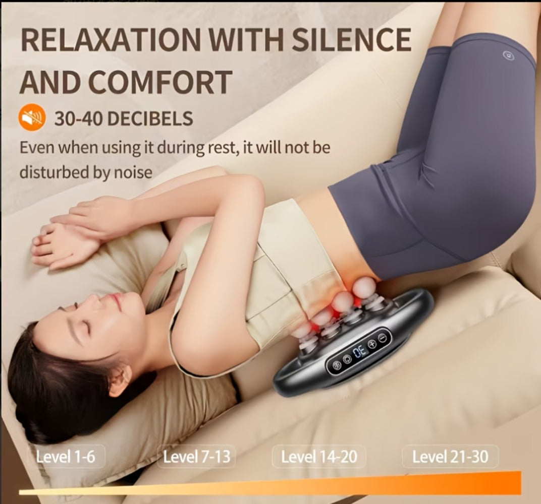 Fascia Gun Multi-Head Deep Tissue Massager – 9 High-Frequency Modes for Leg, Waist, Back & Hip Muscle Relief | Ergonomic Compact Design with High-Performance Motor for Fitness Recovery