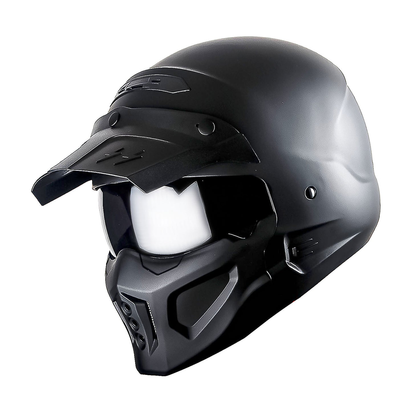 Convertible Motorcycle Helmet Full Face & Open Face 2-in-1 – Detachable Visor, Face Mask & Smoked Shield, Aerodynamic Thermoplastic Shell, Classic Style, Adult S/M/L/XL