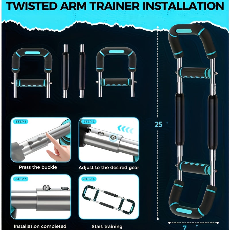 Chest Expander Spring Trainer – U-Shaped Adjustable Arm & Chest Muscle Strength Builder, 60–100 LB Resistance, 2-Level Detachable Design with Comfortable Grip | Portable Home Gym Triceps & Chest Workout Equipment