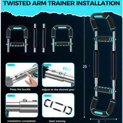 Chest Expander Spring Trainer – U-Shaped Adjustable Arm & Chest Muscle Strength Builder, 60–100 LB Resistance, 2-Level Detachable Design with Comfortable Grip | Portable Home Gym Triceps & Chest Workout Equipment