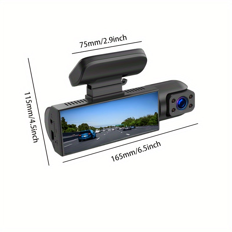 1080P Dual Camera Dash Cam for Cars with IR Night Vision, Loop Recording, And Wide Angle Lens-3.16 Inch IPS Screen, with 32GB SD Card Optional. Car