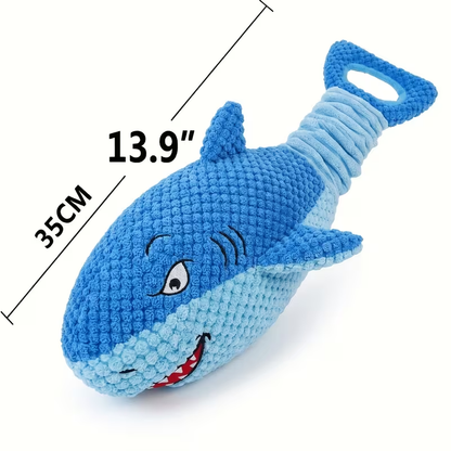 Squeaky Plush Dog Toys for Small Medium Large Dogs - Crinkle Stuffed Animal Chew Toy for Puppies, Shark & Platypus Design, Interactive Teething Toy for Aggressive Chewers, Fun Pet Gift