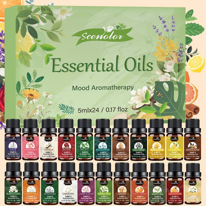 Fragrance Essential Oil Gift Set – Premium Hotel Scent Diffuser Oils for Candle Making, Aromatherapy & Home Fragrance | 12 or 24 Piece Set