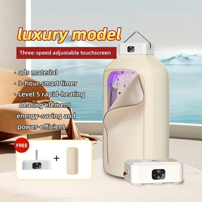 Mini Dryer Machine 600W Portable Clothes Dryer Dual Mode Quiet Operation Timer 1H 2H 8H Energy Efficient for Apartments Dorms RVs Travel Small Spaces Basic Premium